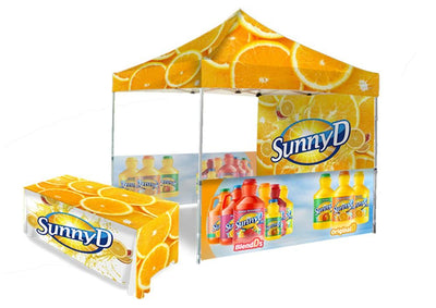 10' X 10' Tent w/ Full Color Canopy, Back Wall, Side Walls, and 6' Table Cover