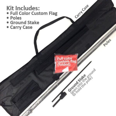 8' Feathered Flag Kit w/ Poles, Ground Stake and Carry Case